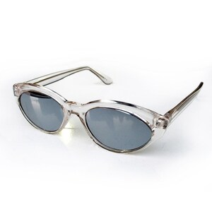 Cats eye sunglasses vintage retro sunglasses NOS 80's 90's stock clear sunglasses mirror lens punk era image 5