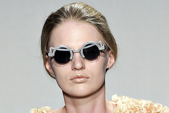 Round Sunglasses Steampunk Sunglasses in Silver Metal Goth  display picture 1