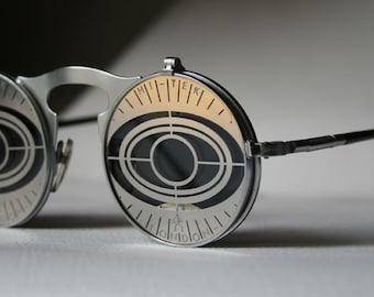 Runde Sonnenbrille Flip Ups unisex Flip-up Silber Metall Sonnenbrille Steampunk tragbare Kunst darstellende Künstler Styling Video ungewöhnliche Brillen
