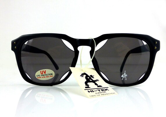 large black rectangular sunglasses Goth Retro Ste… - image 2