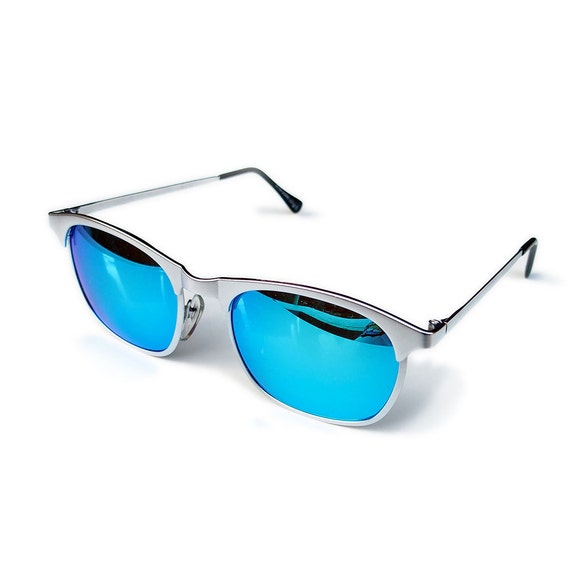 rectangular silver metal sunglasses aviator sungl… - image 4