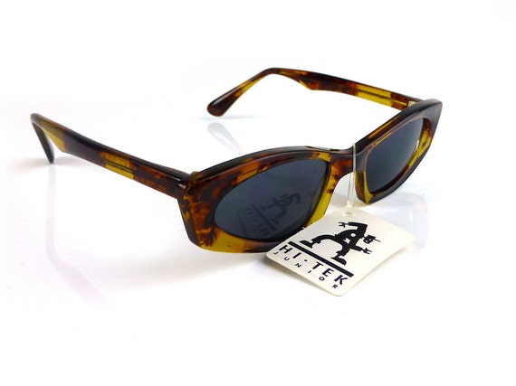 rectangular unisex sunglasses tortoise frame blac… - image 3