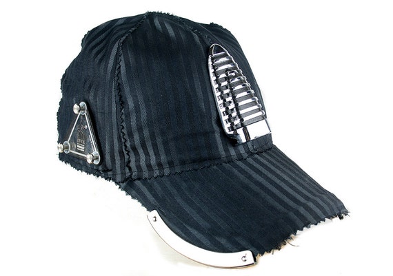 Grey Pin Stripe Baseball Cap Unusual 