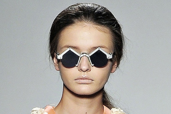Gothic Fashion Metal Custom Unique Spike Gold SunGlasses Unisex