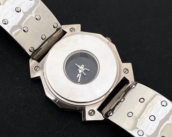 post modern wrist watch by Hi Tek Alexander, post modern Cyberpunk, Cyber Goth wrist watch, post modern vintage wrist watch