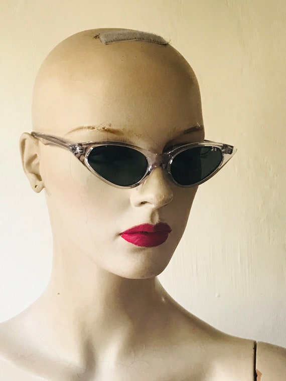 Vintage cat eye sunglasses clear frame sunglasses ret… Gem