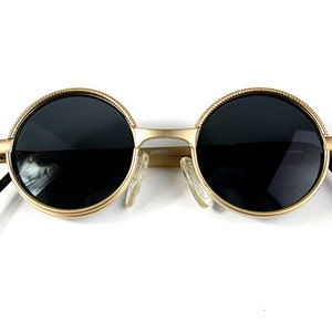 Vintage Round Steampunk sunglasses small round gold sunglasses Retro Victorian sunglasses eye glasses spectacles Hi Tek Ozzy Osbourne style image 1