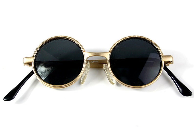 Vintage Round Steampunk sunglasses small round gold sunglasses Retro Victorian sunglasses eye glasses spectacles Hi Tek Ozzy Osbourne style image 1