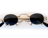 Small Round Oval Gold Sunglasses for Men Steampunk Style Hi Tek - Etsy