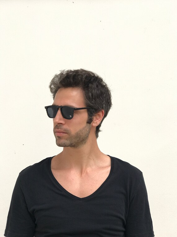 black rectangular square sunglasses plastic frame… - image 4