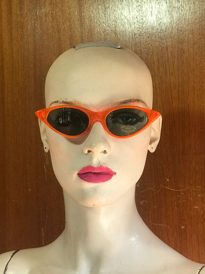 Vintage Cat Eye Sunglasses Neon Frames Red Yellow Green Retro Etsy