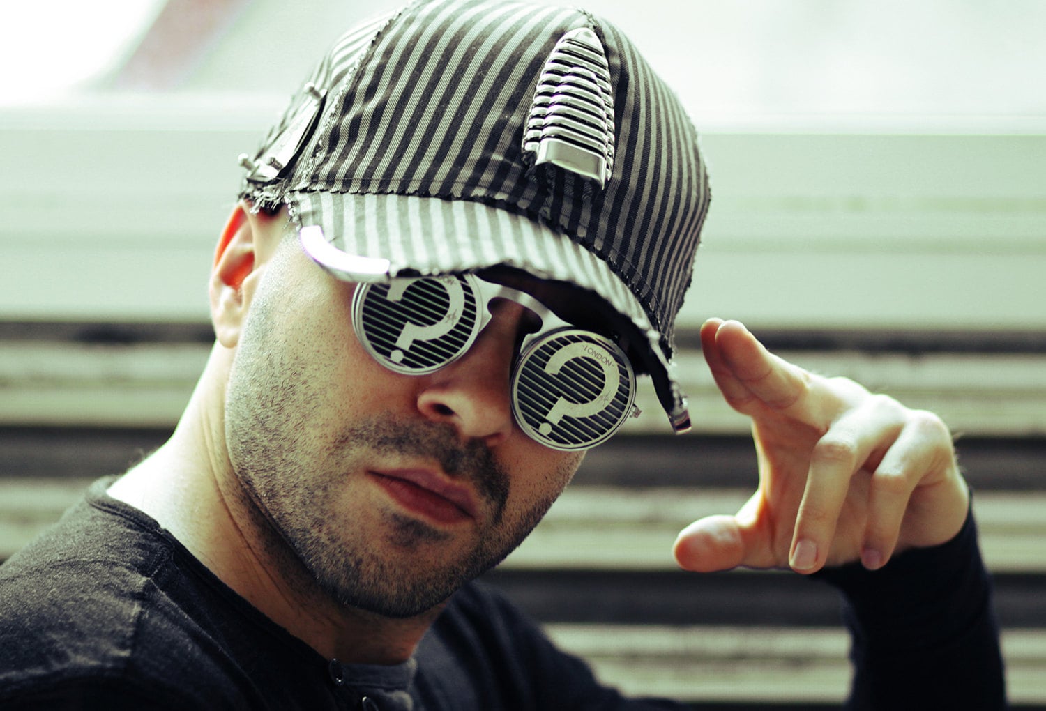 Round Sunglasses Silver Round Flip up Sunglasses Unusual Goth