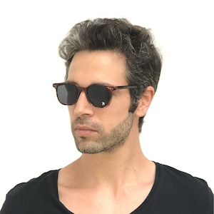 rectangle square tortoise brown sunglasses early 90&#39;s NOS square classic hipster sunglasses Hi Tek