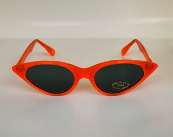 Vintage cat eye sunglasses neon frames red yellow green retro sunglasses NOS 80's 90's stock punk era