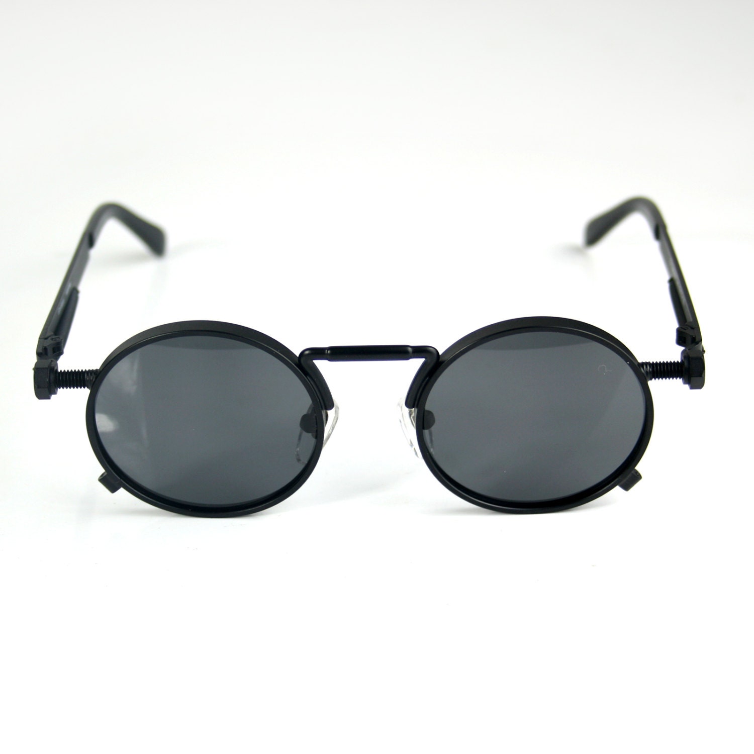 Black Round Metal Sunglasses Steampunk Goth Retro Unisex Etsy
