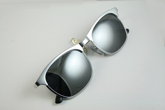 rectangular silver metal sunglasses aviator sungl… - image 3