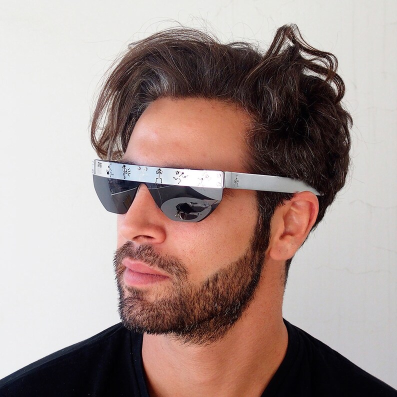 Square Rectangular Flat Top Sunglasses Retro Goth Steampunk Etsy