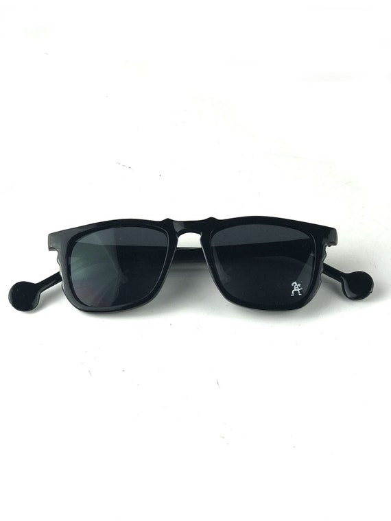 black rectangular square sunglasses plastic frame… - image 2