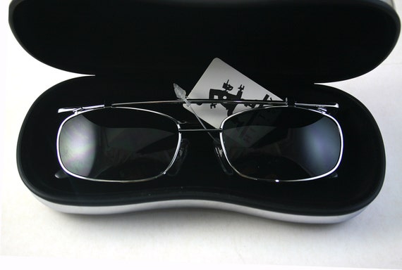 vintage rectangular sunglasses aviator sunglasses… - image 4