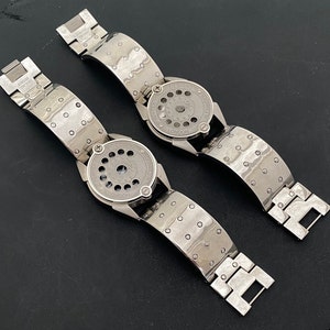 post modern wrist watch by Hi Tek Alexander, post modern Cyberpunk, wearable art wrist watch, post modern vintage wrist watch
