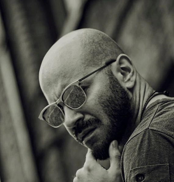 rectangular silver metal sunglasses aviator sungl… - image 2