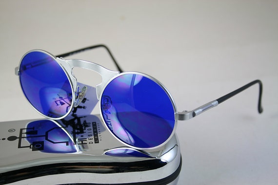 OCCHIALI DA SOLE ROTONDI STEAMPUNK FLIP UP DOPPIA LENTE Hipster Con Bacchetta OCCHIALI DA SOLE ROTONDI STEAMPUNK FLIP UP DOPPIA LENTE Hipster Con Bacchetta