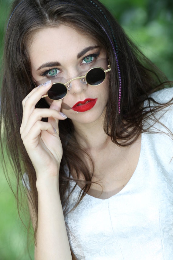 Gothic Fashion Metal Custom Unique Spike Gold SunGlasses Unisex