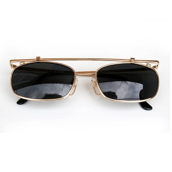 vintage rectangular sunglasses aviator sunglasses… - image 1