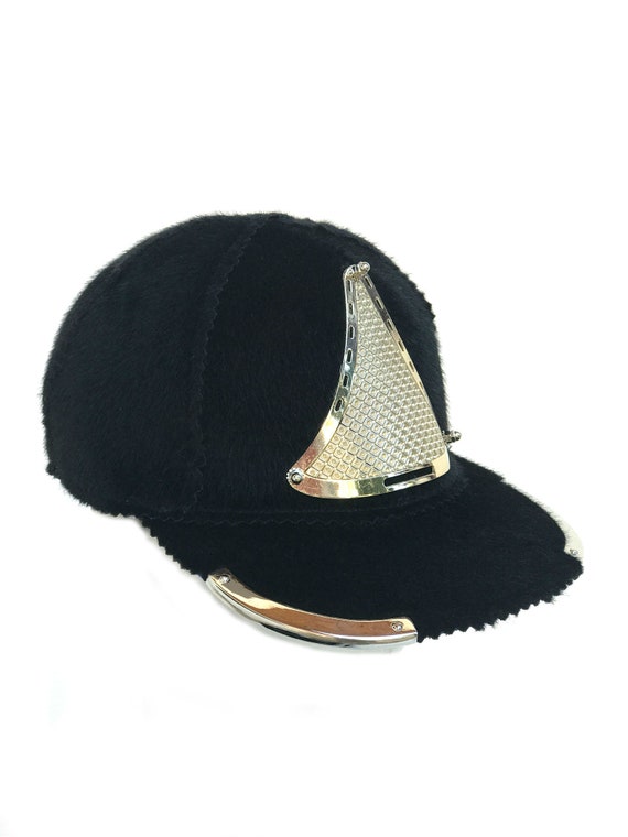 Unisex Black Baseball Cap Metal 