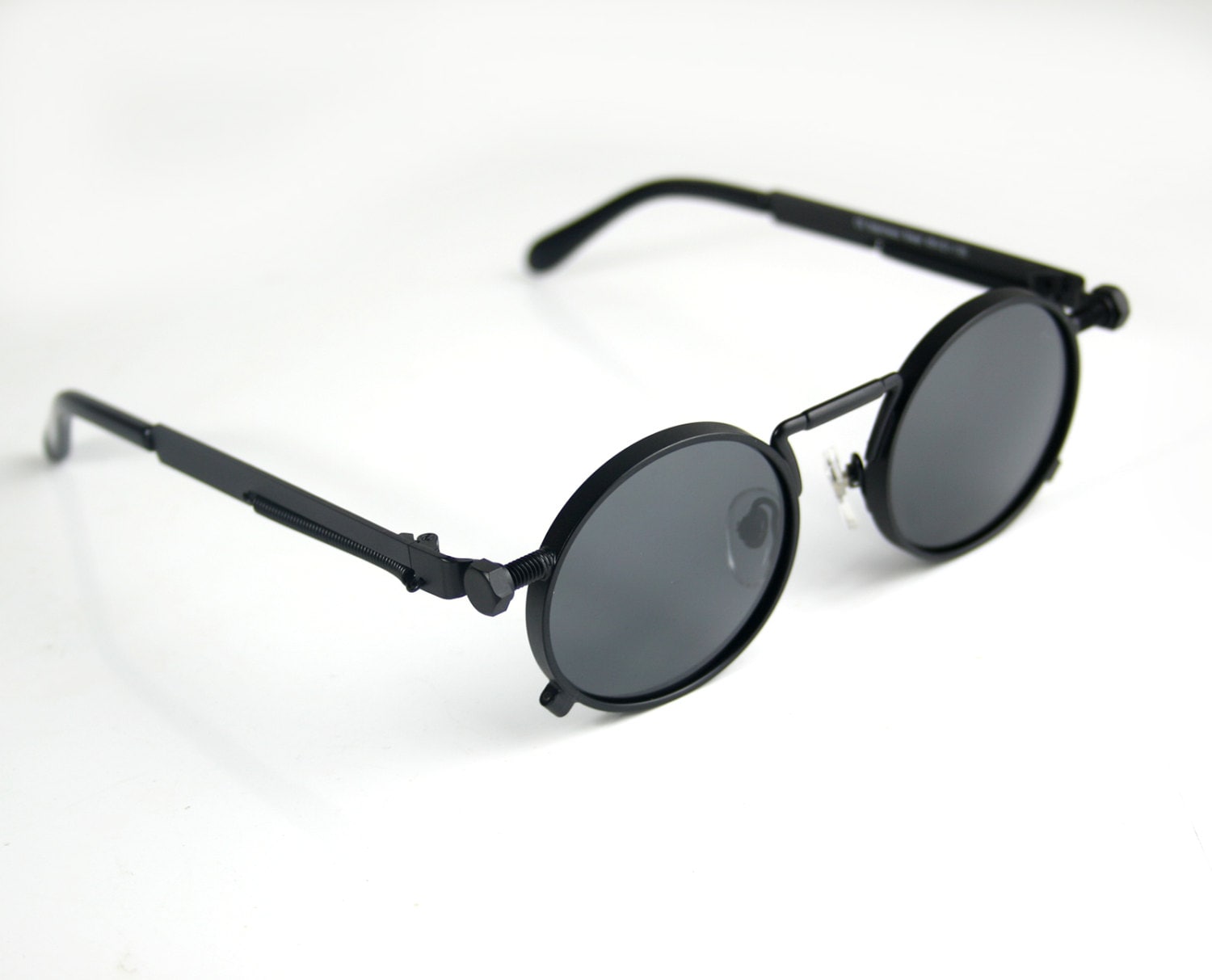 Black Round Metal Sunglasses Steampunk Goth Retro Unisex Etsy