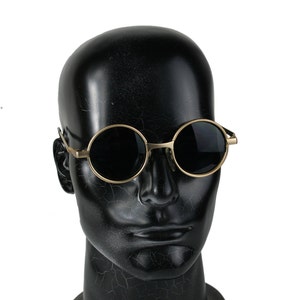 Vintage Round Steampunk sunglasses small round gold sunglasses Retro Victorian sunglasses eye glasses spectacles Hi Tek Ozzy Osbourne style image 4