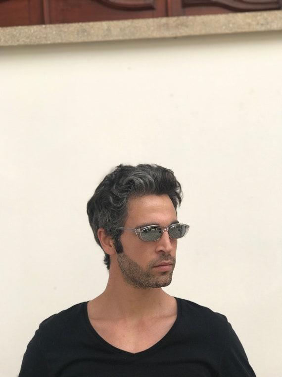 hi-tek HITEKサングラス Clear Oblong Sunglasses Silver Mirror Lenses NOS Hi Tek
