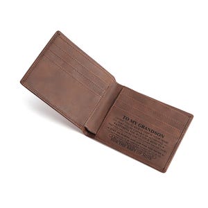 Cartera retro de cuero sintético con grabado láser para hombre, horizontal