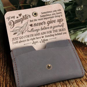 K-Kartenhalter-Geschenk für Mutter und Tochter Laser-Gravur-Damen-Kartenhalter-Kartenhalter-Baum-Paste Leder