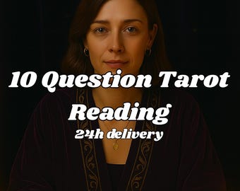 10 Fragen Tarot-Lesung: Psychische Einsicht, Geist-geführte Führung (PDF Lieferung innerhalb von 24h)