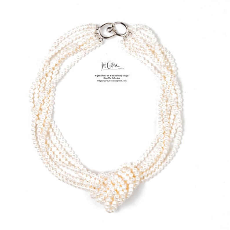 Multi Strand Pearl Necklace Pearl Twisted Statement Necklace Etsy