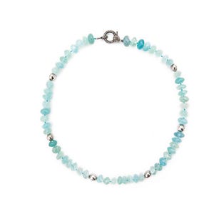 Serene Aquamarine Necklace, Handcrafted Sterling Silver Jewelry,  March birthstone, Aqua Gemstone