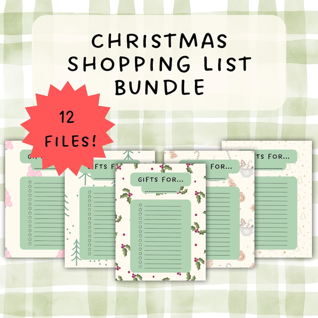 Printable Christmas Gift Shopping Lists | Holiday Planner Festive ...