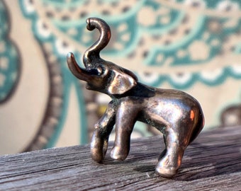 Elephant Charm figurine Handmade sterling silver OOaK