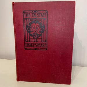 Antique 1899 Shakespeare Book – “Falstaff Edition” | Complete Works | Sands & Co. London | Rare Red Hardcover