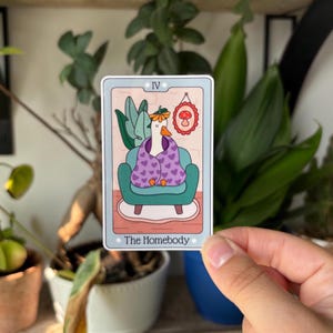 Homebody Tarot Card Vinyl Sticker: Waterproof and Scratch protected | Sticker for Laptop, Water Bottle, Journal, Scrapbook
