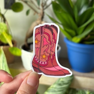 Cowboy Boots Cute Sticker | Vinyl Sticker | Waterproof and Scratch protected | Sticker for Laptop, Water Bottle, Journal, Scrapbook