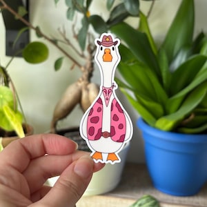 Cowboy Goose Western Sticker | Vinyl Sticker | Waterproof and Scratch protected | Sticker for Laptop, Water Bottle, Journal, Scrapbook