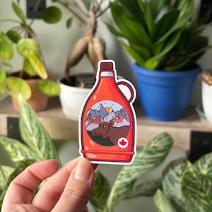 Maple Syrup Bottle Sticker | Vinyl Sticker | Waterproof and Scratch protected | Sticker for Laptop, Water Bottle, Journal, Scrapbook