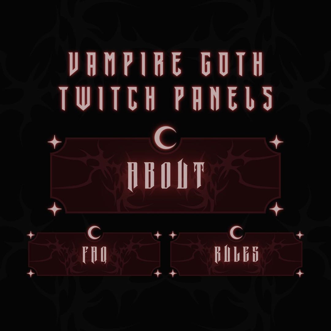 24x Vampy Gothic Red Twitch Panels - Etsy