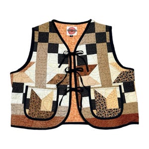 Autumn Patchwork Quilted Vest Rework