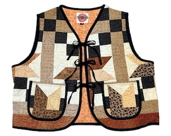 Autumn Patchwork Quilted Vest Rework