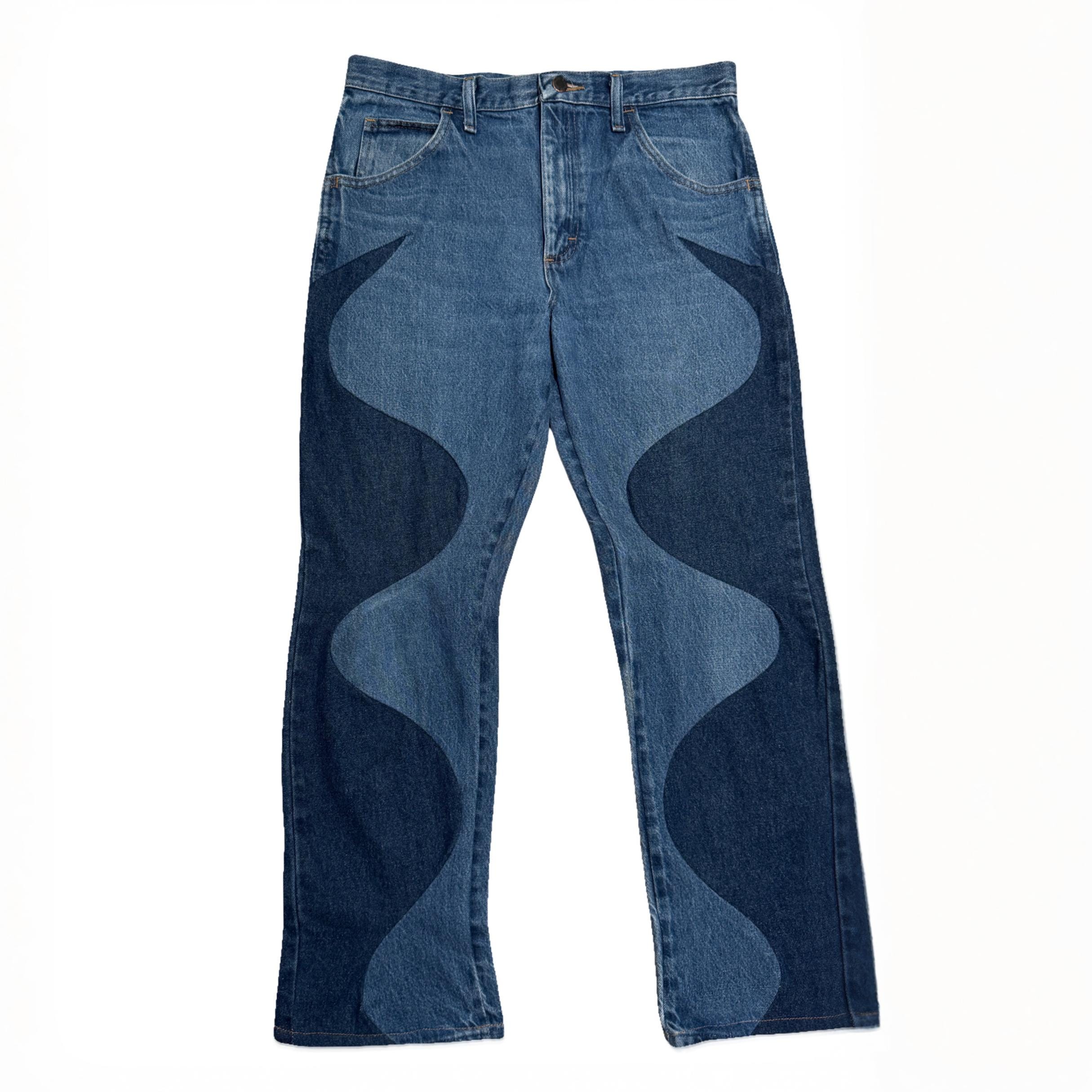 Wavecut Jeans - Thriftjam Reworked Denim Straight Leg Pants - Etsy