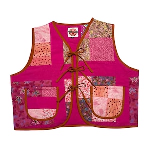 Chaleco acolchado grande, ¡rosa intenso! Reelaborado