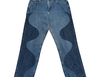 Dżinsy Wavecut - ThriftJam Reworked Denim Straight Leg Pants